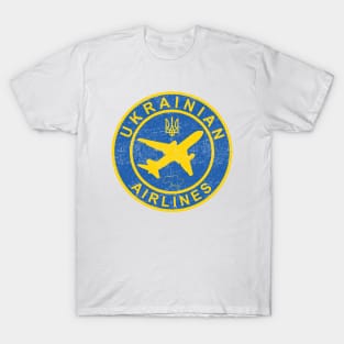 Ukrainian Airlines, Ukraine Air Lines / Aviation. Retro Vintage T-Shirt